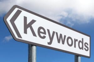 target keywords sign to represent digital marketing agency