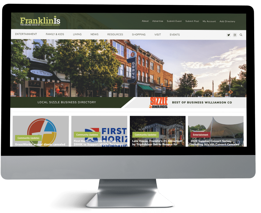 examples of website design from a digital marketing company franklin tn