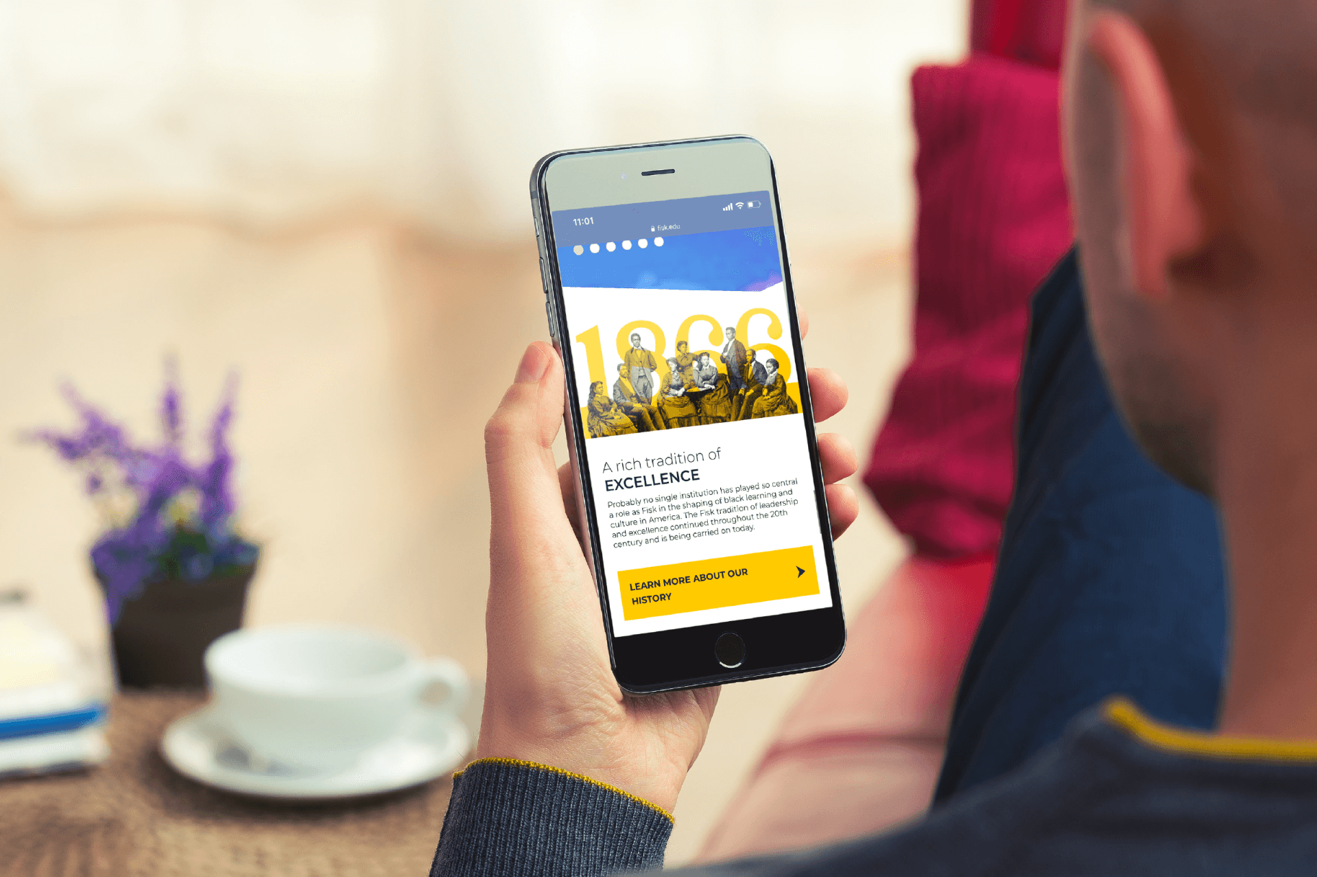 person scrolling through a mobile web design created by the best web design company in brentwood tn