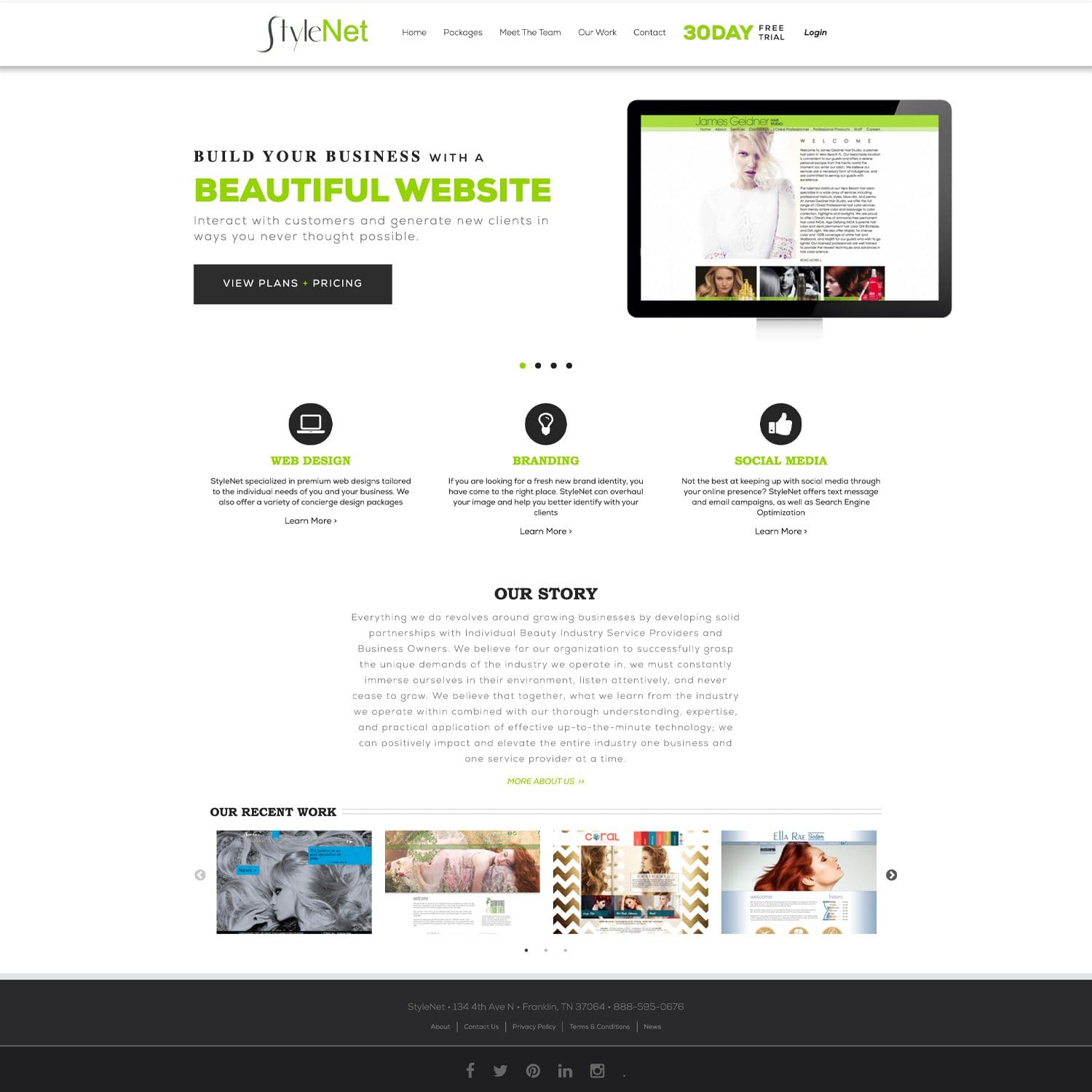 beauty and hair styling service website - JLB, Best Web Design and Web Development Company in Nashville, Brentwood, and Franklin