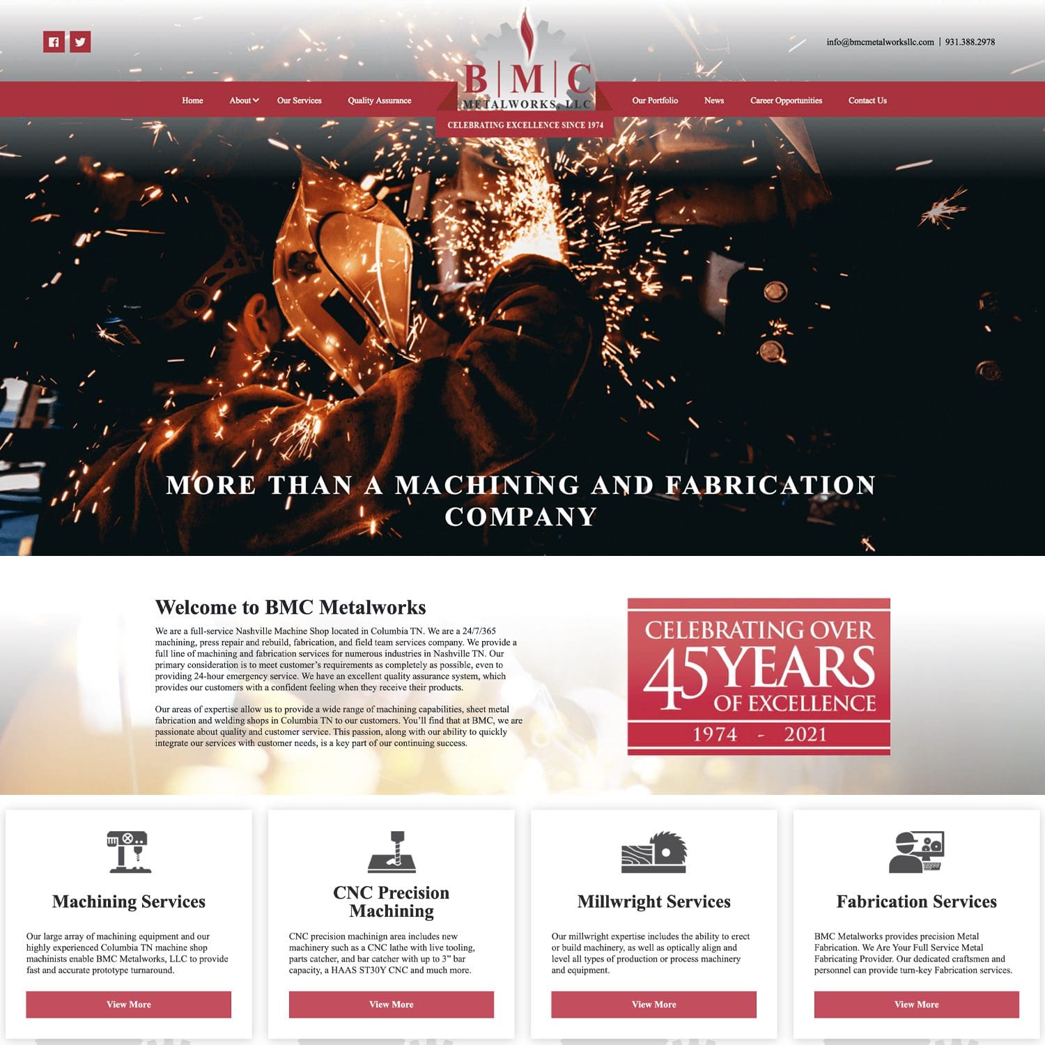 matching and fabrication company website - JLB, Best Web Design and Web Development Company in Nashville, Brentwood, and Franklin