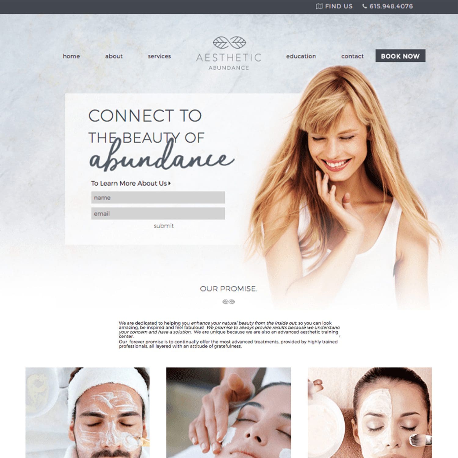 aesthetic abundance healthcare website - JLB, Best Web Design and Web Development Company in Nashville, Brentwood, and Franklin