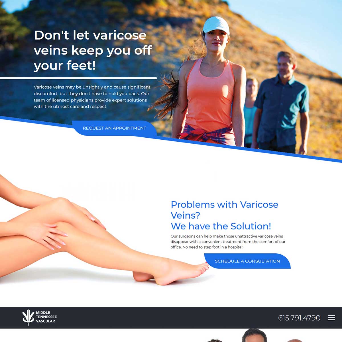 mid tn vascular website after jlb web designers worked together to recreate it in franklin