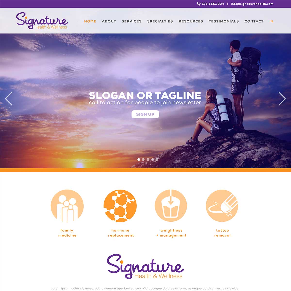 signature health website after nashville web designers worked together to recreate it to include digital marketing seo support